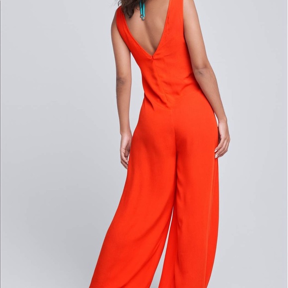 Free People Burnt Orange Wrap Jumpsuit/Cover Up - Picture 4 of 4